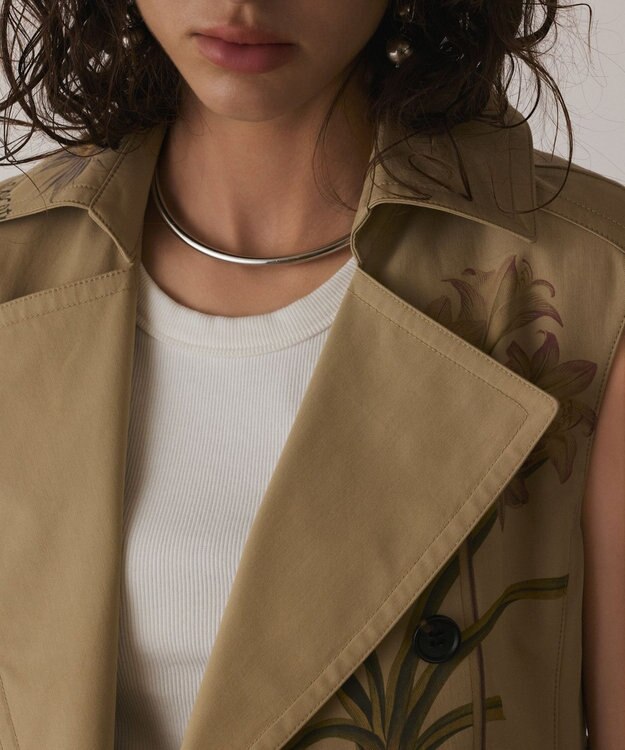 GRACE CONTINENTAL プリントトレンチワンピース ベージュ