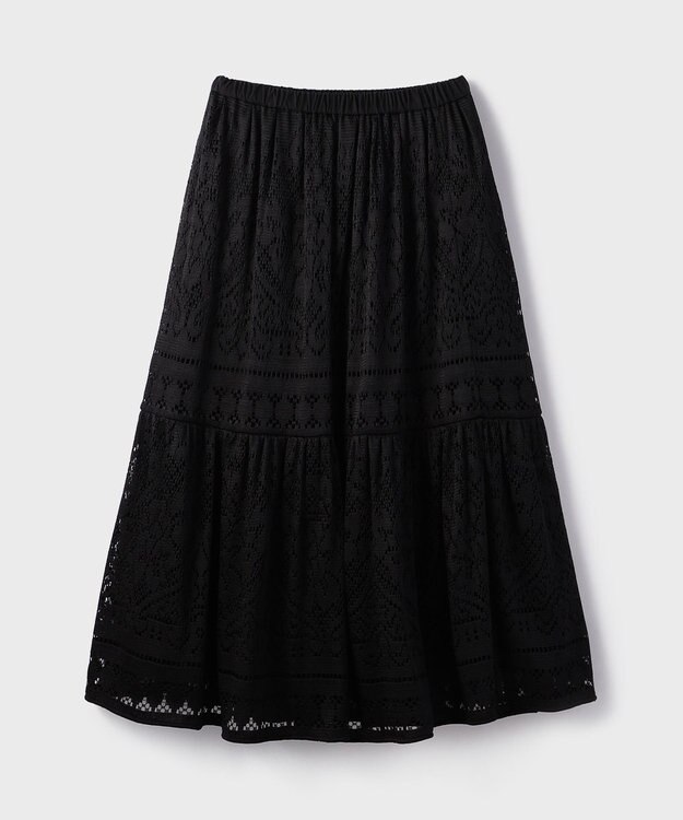 GRACE CONTINENTAL レースティアードスカート ブラック