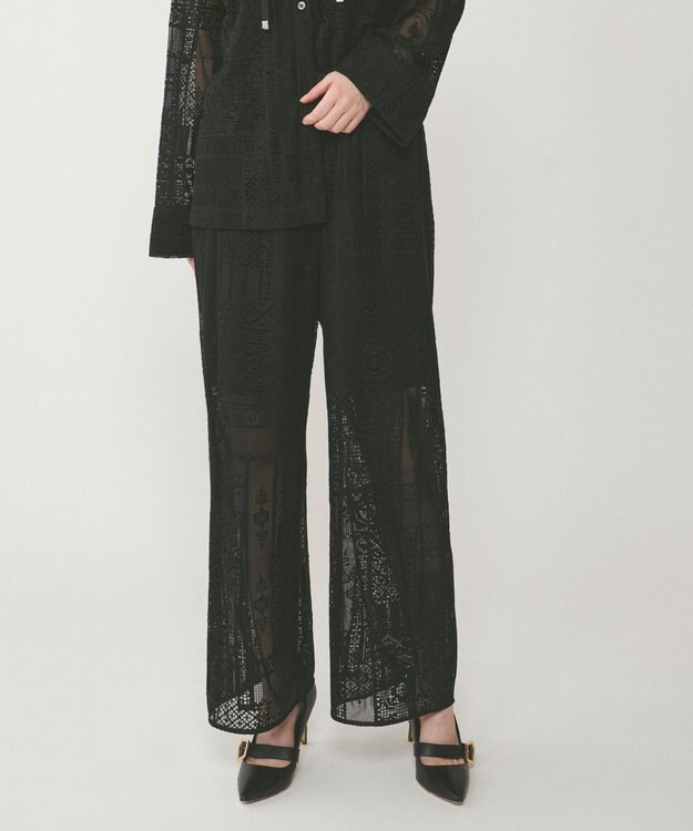 GRACE CONTINENTAL キカレースイージーパンツ ブラック