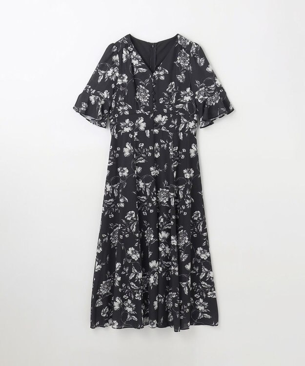 24AW♡ グレースコンチネンタル フラワープリントフレアワンピース 36 フラワープリントフレアワンピース / GRACE CONTINENTAL | GRACE