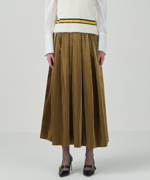 GRACE CONTINENTAL タックロングスカート ゴールド