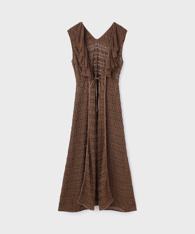 GRACE CONTINENTAL レースロングカーディガン ブラウン