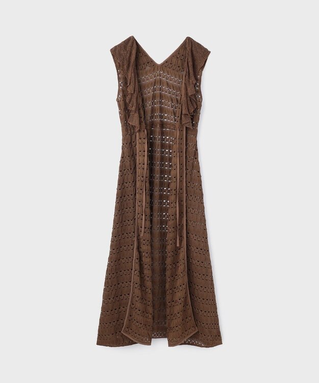 GRACE CONTINENTAL レースロングカーディガン ブラウン