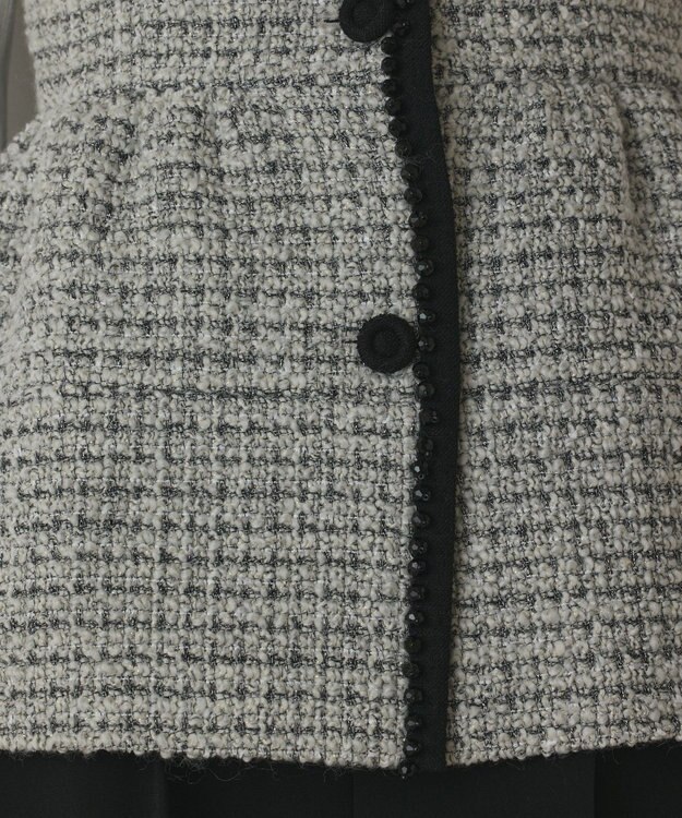 GRACE CONTINENTAL ツイードペプラムベスト ホワイト