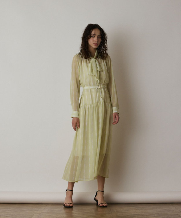 GRACE CONTINENTAL ハートストライプワンピース イエロー