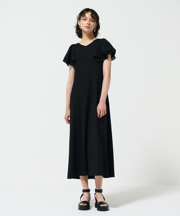 GRACE CONTINENTAL フリルスリーブカットワンピース ブラック