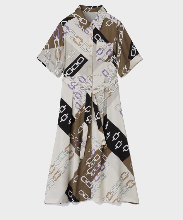 GRACE CONTINENTAL チェーンシャツドレス ブラウン