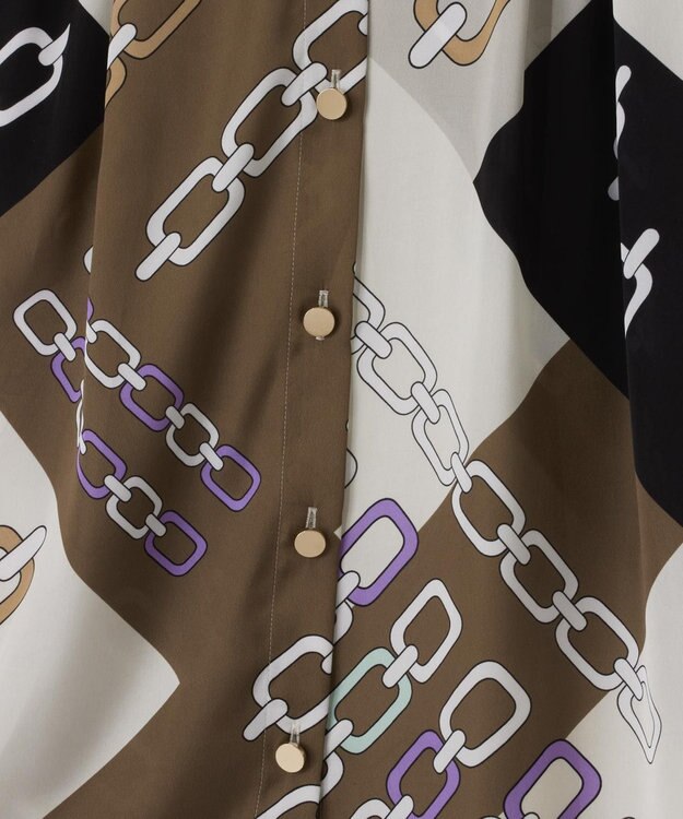 GRACE CONTINENTAL チェーンシャツドレス ブラウン