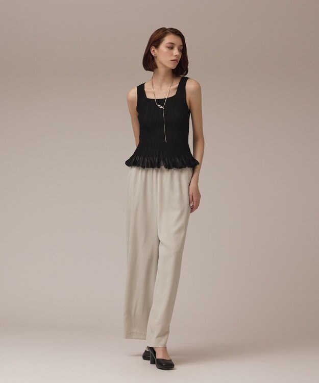 GRACE CONTINENTAL シアーフリルニットトップ ブラック