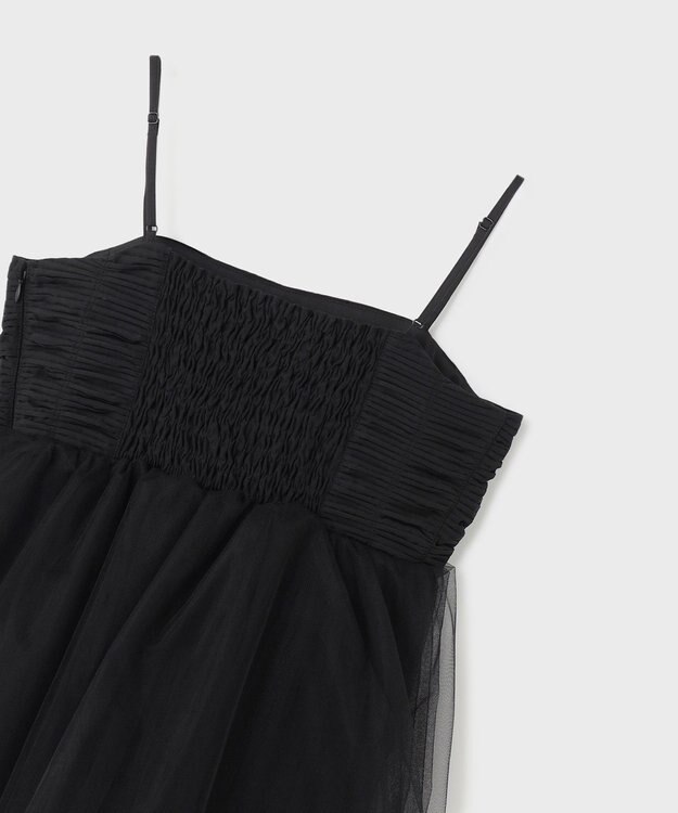 GRACE CONTINENTAL タフタチュールキャミ ブラック