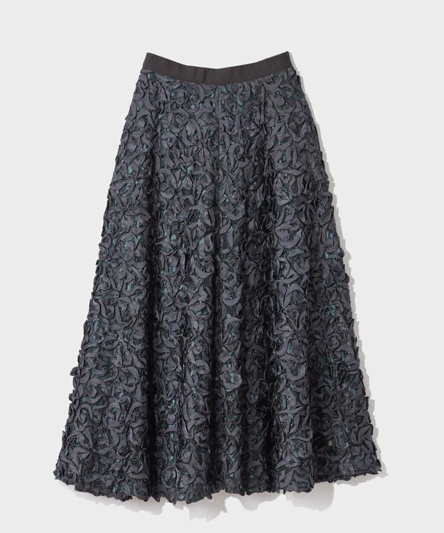 GRACE CONTINENTAL テープ刺繍レーススカート グレー
