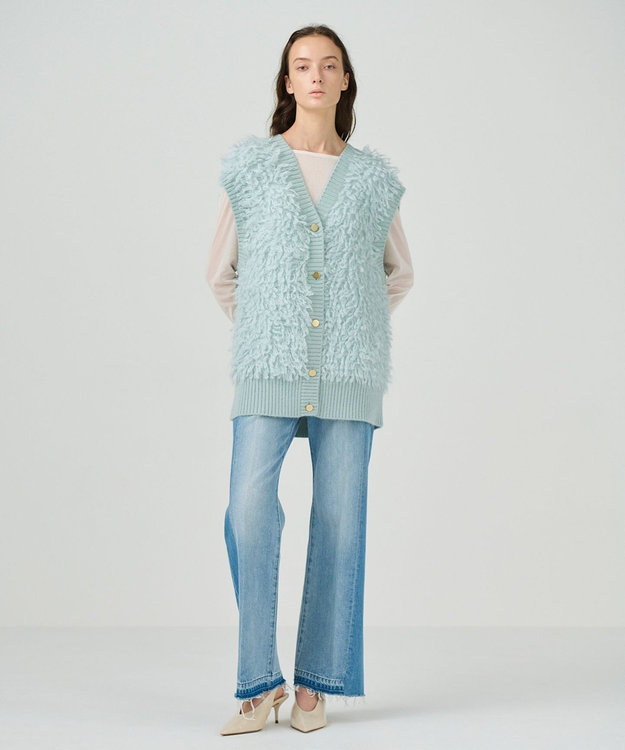 GRACE CONTINENTAL ループニットベスト ライトグリーン