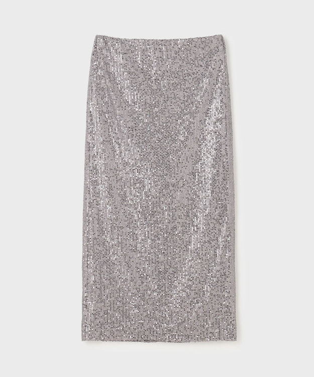 GRACE CONTINENTAL スパンコールタイトスカート グレー