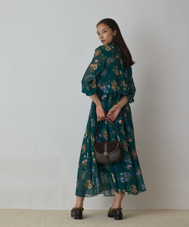 GRACE CONTINENTAL プリントセットアップワンピース グリーン