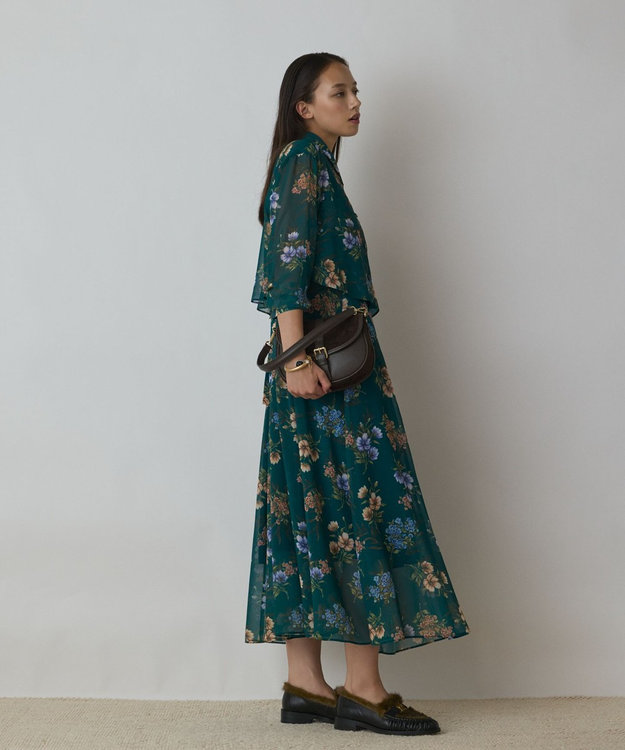 GRACE CONTINENTAL プリントセットアップワンピース グリーン