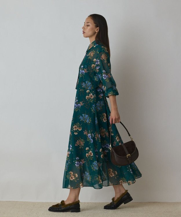 GRACE CONTINENTAL プリントセットアップワンピース グリーン