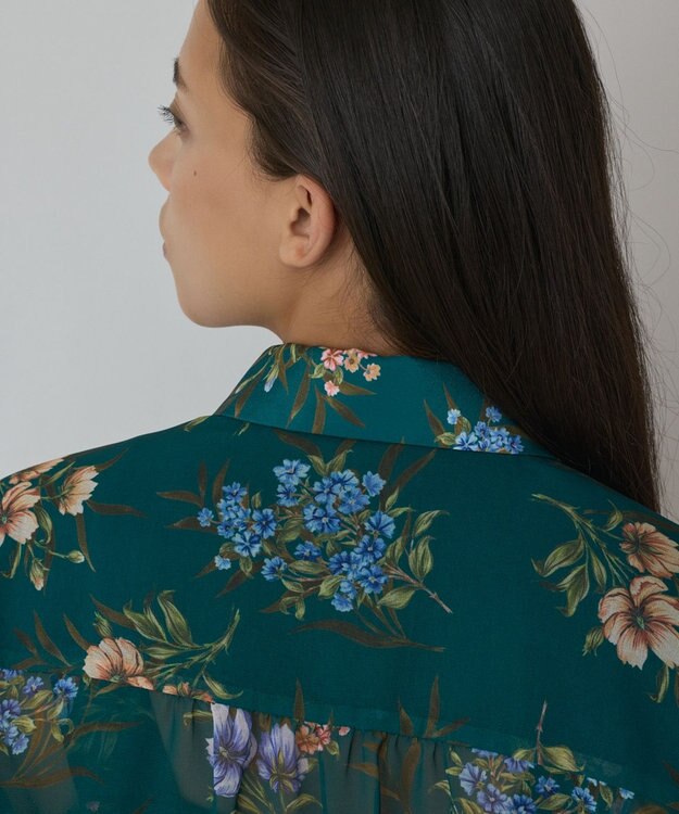 GRACE CONTINENTAL プリントセットアップワンピース グリーン