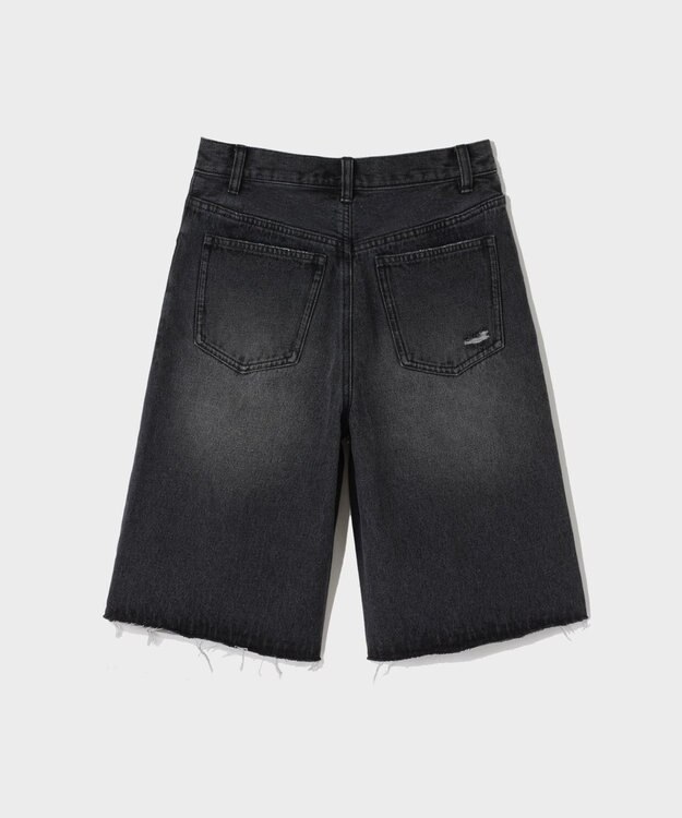 GRACE CONTINENTAL クラッシュハーフパンツ ブラック