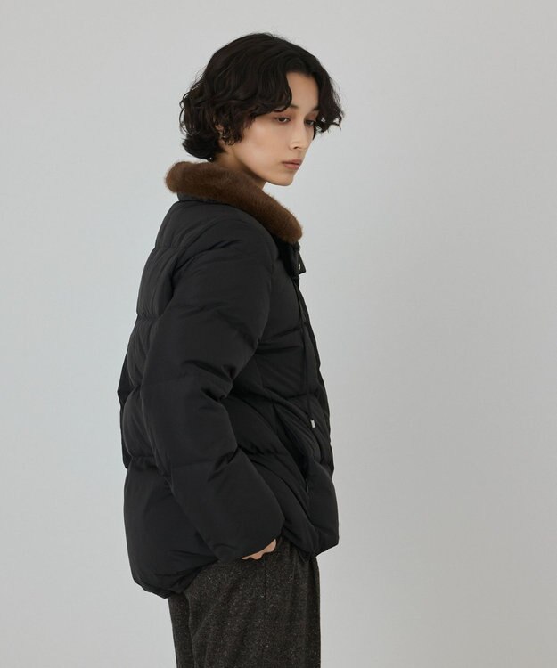 GRACE CONTINENTAL ファー衿ダウンコート ブラック
