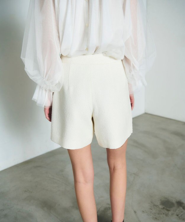 GRACE CONTINENTAL ツイードラップショートパンツ ホワイト