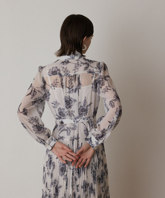 GRACE CONTINENTAL フラワープリントプリーツワンピース キナリ