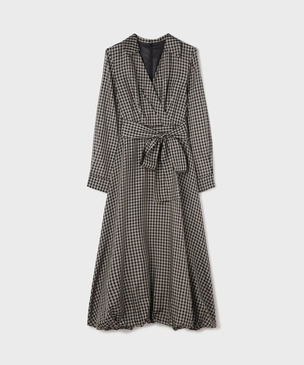 GRACE CONTINENTAL カシュクールバルーンワンピース チャコール