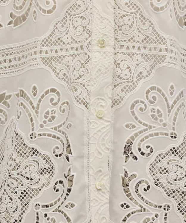 GRACE CONTINENTAL パネル刺繍シャツ ホワイト
