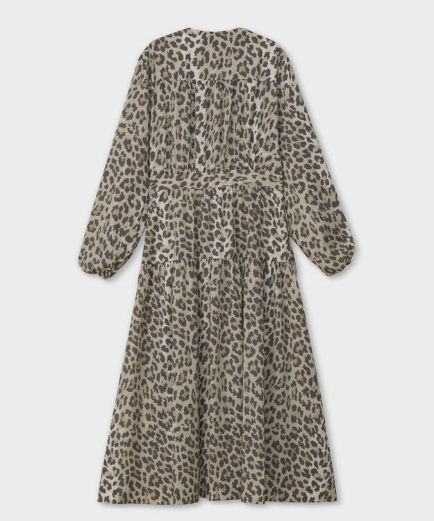 GRACE CONTINENTAL レオパードドレープドレス ベージュ