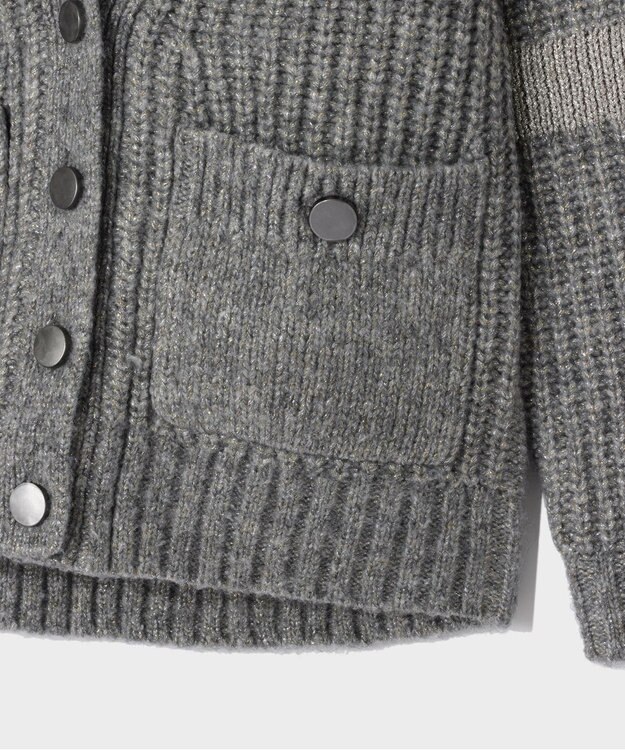 GRACE CONTINENTAL ラメニットカーディガン グレー