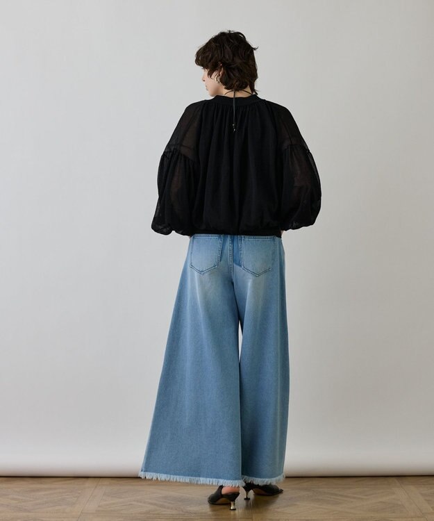 GRACE CONTINENTAL シアーニットバルーンジャケット ブラック