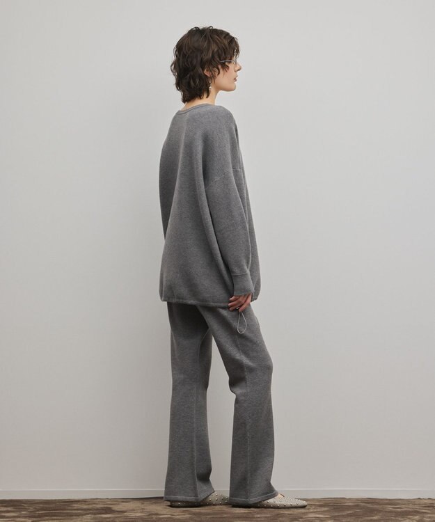 GRACE CONTINENTAL スウェットライクニットトップ グレー