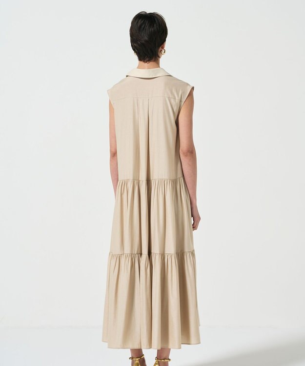 GRACE CONTINENTAL ティアードコンビシャツワンピース ベージュ