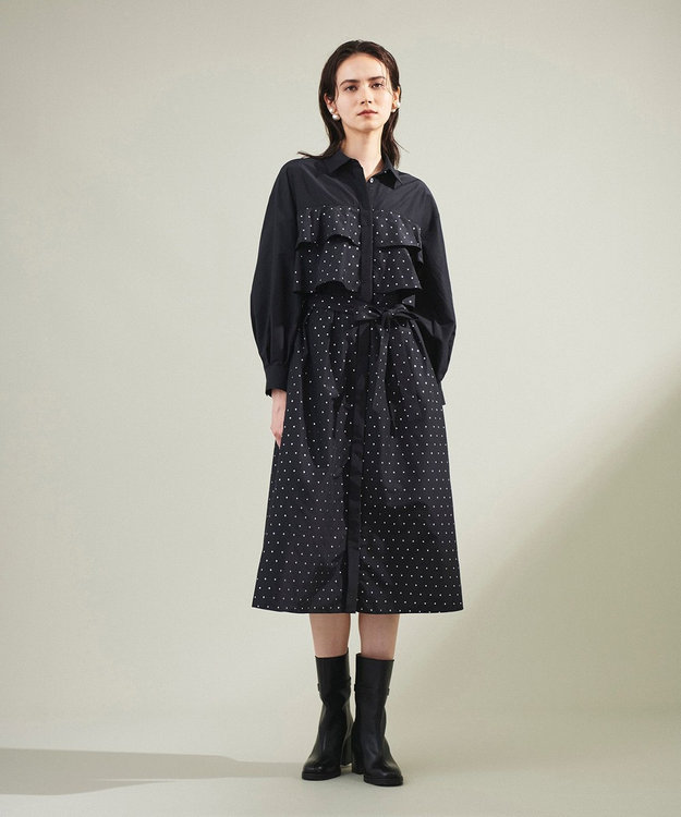 【極美品】GRACE CONTINENTAL レッドドレス374 ラインバイカラードレス / GRACE CONTINENTAL | GRACE