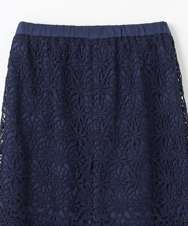 GRACE CONTINENTAL レースストレートパンツ ネイビー