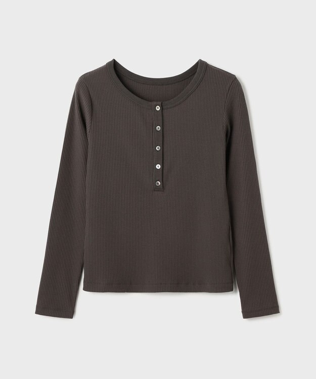 GRACE CONTINENTAL ヘンリーネックカットトップ ブラウン