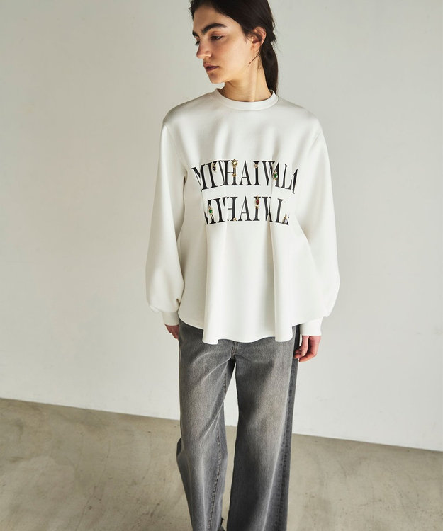GRACE CONTINENTAL - 未使用 24SS GRACE CONTINENTAL グレースコンチネンタル タックカットトップ プリント ペプラム カットソー 0124142220 36 ホワイト レディース 古着 中古 USED GRACE CONTINENTAL - 未使用 24SS GRACE CONTINENTAL グレース