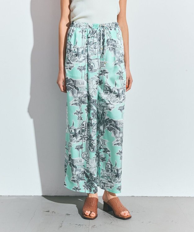 GRACE CONTINENTAL リゾートプリントイージーパンツ ミント