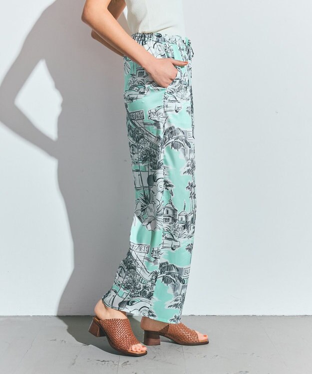 GRACE CONTINENTAL リゾートプリントイージーパンツ ミント