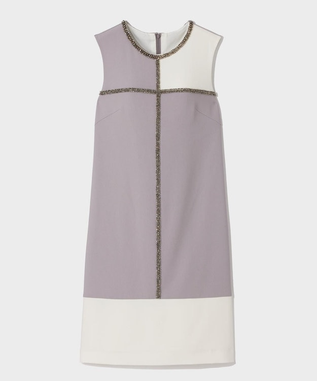 GRACE CONTINENTAL ビジューバイカラードレス グレー