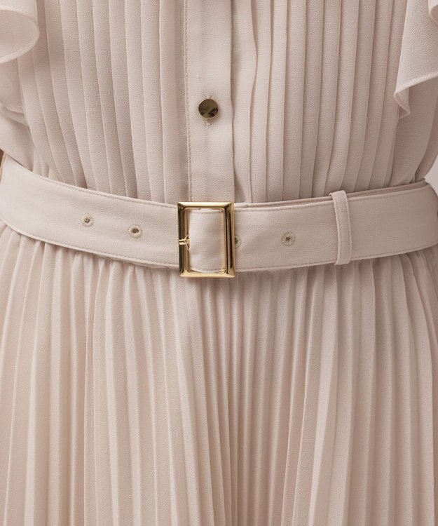 GRACE CONTINENTAL ボウタイプリーツドレス ベージュ