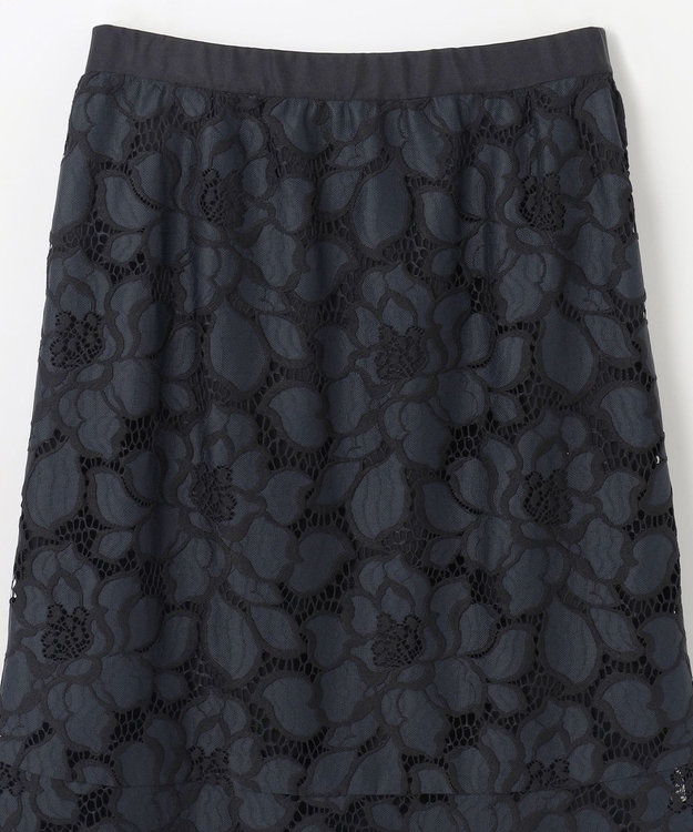 GRACE CONTINENTAL ローズレーススカート ネイビー