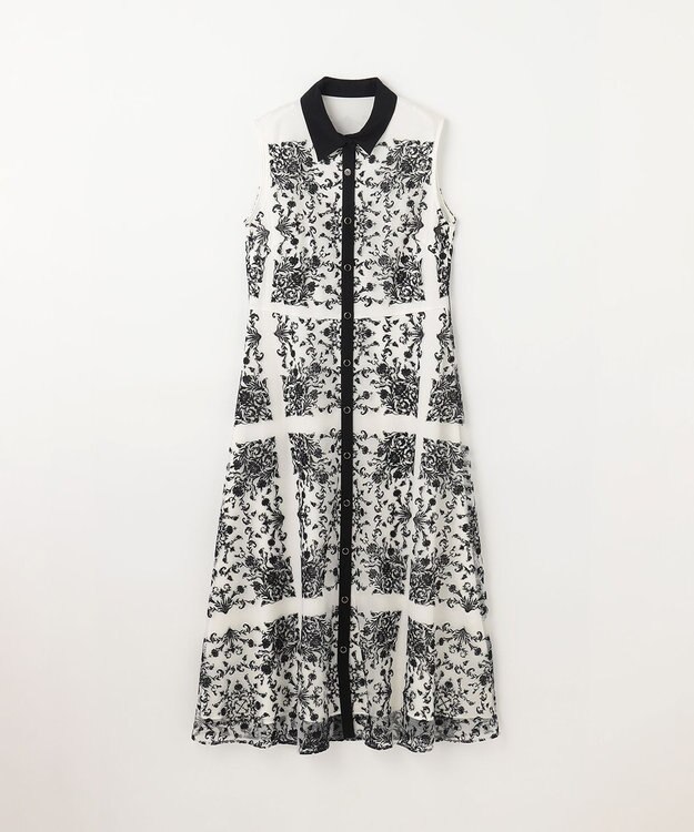 GRACE CONTINENTAL 刺繍フレアドレス キナリ