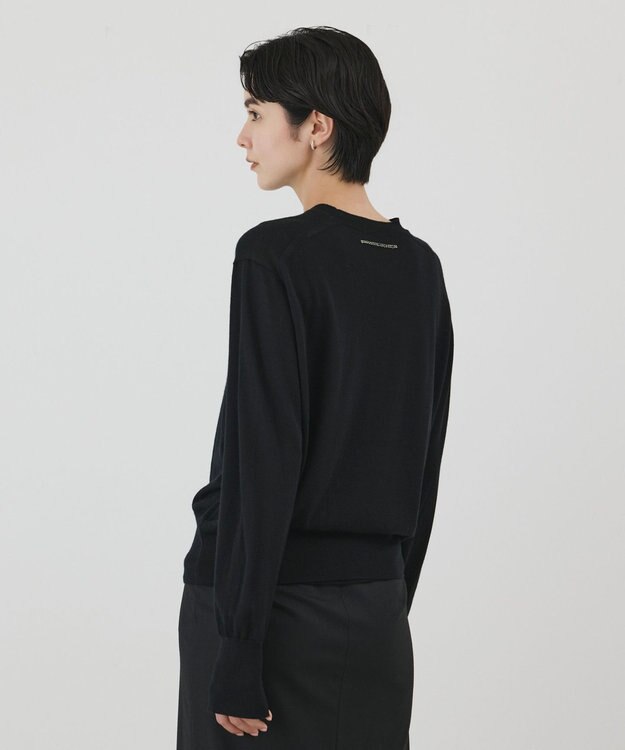 GRACE CONTINENTAL ウールシルククルーニットトップス ブラック