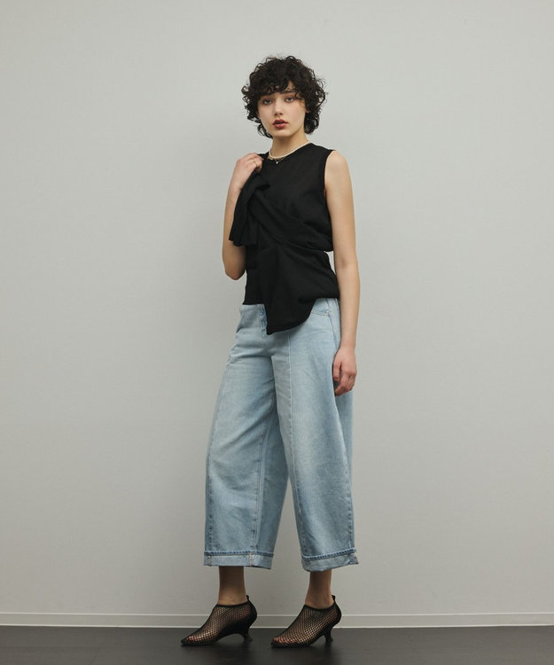 GRACE CONTINENTAL レイヤードニットトップ ブラック