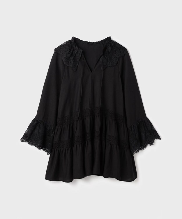 GRACE CONTINENTAL レースカラーチュニックブラウス ブラック