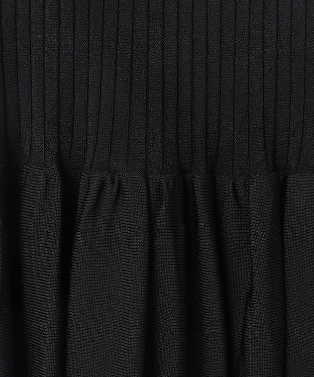 GRACE CONTINENTAL アメスリニットギャザーワンピース ブラック