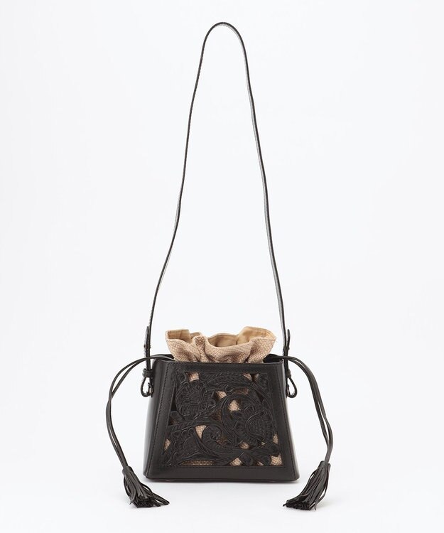 GRACE CONTINENTAL Cutwork box Bag ブラック