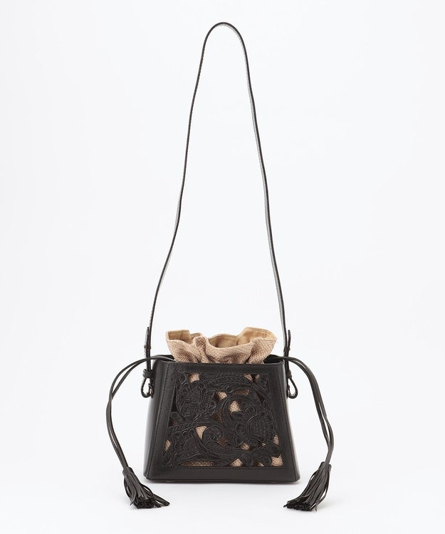 GRACE CONTINENTAL Cutwork box Bag ブラック