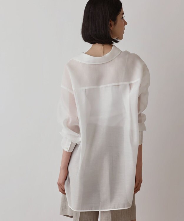 GRACE CONTINENTAL マットシアーシャツ ホワイト