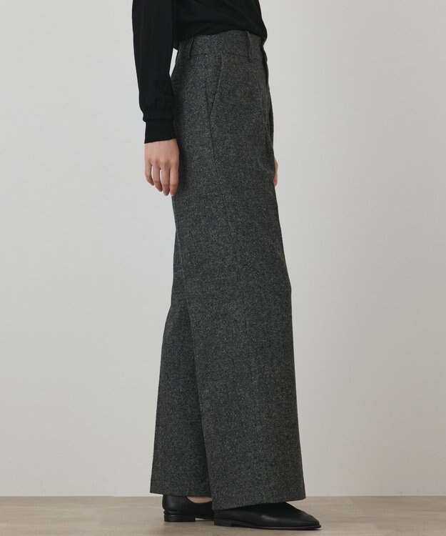 GRACE CONTINENTAL ウールタックワイドパンツ グレー